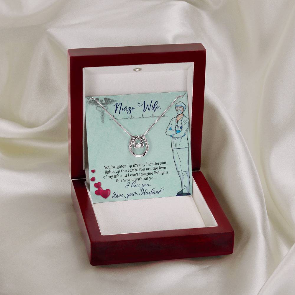 To My Nurse Wife Necklace from Husband - Sweet Romantic Gift for Every Occasion - Lucky In Love Necklace