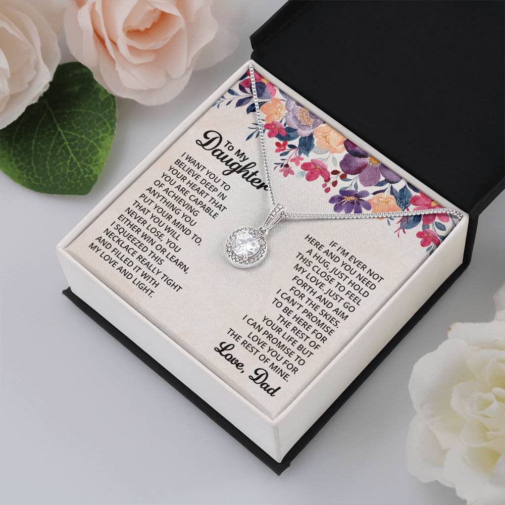 To My Daughter Necklace – Dad to Daughter Birthday Jewelry – Eternal Hope Necklace