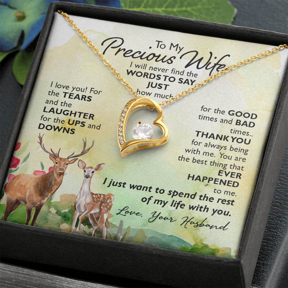 Holiday Gift for Wife - Romantic Jewelry from Husband for Christmas & Valentine’s Day - Forever Love Necklace