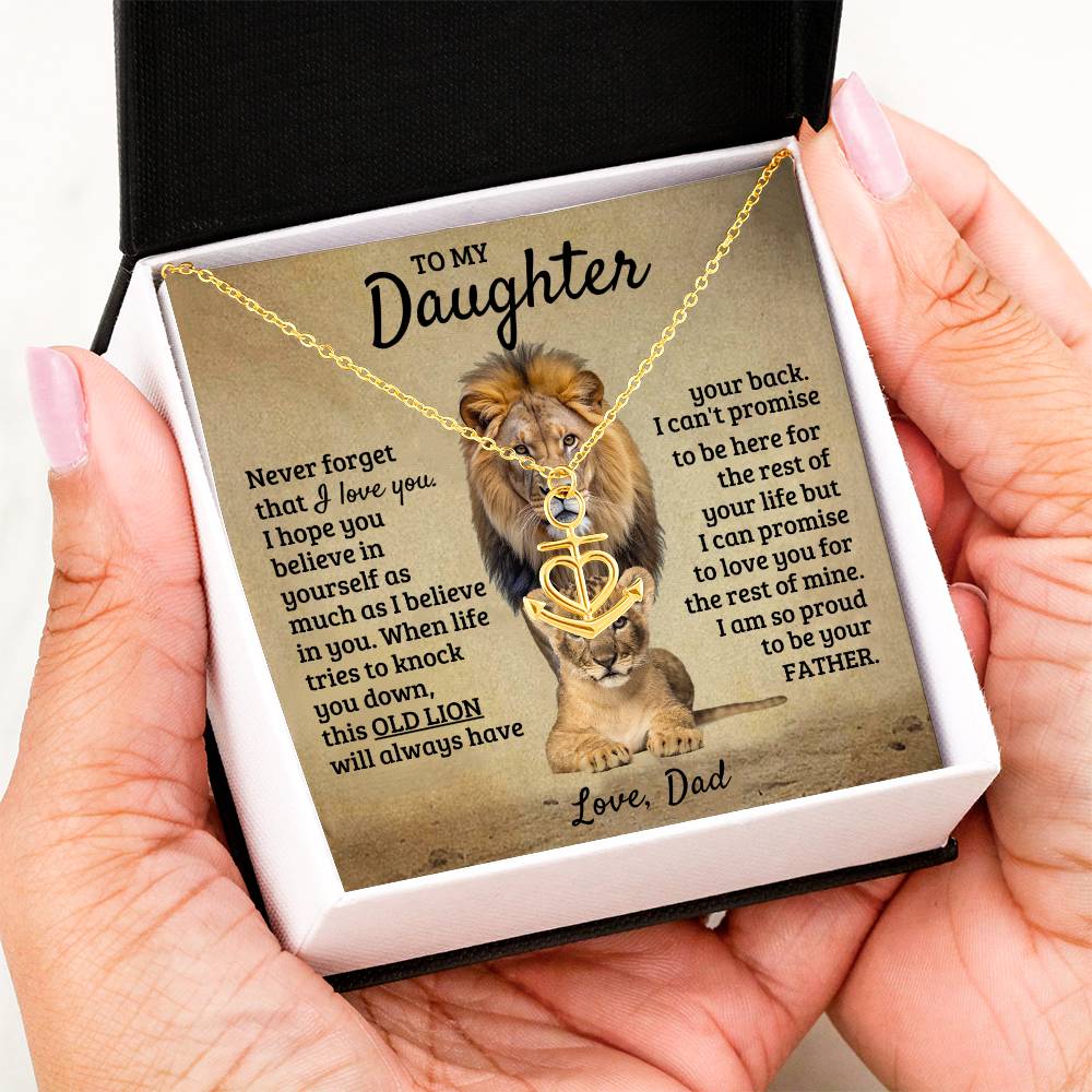 To My Daughter Necklace - I am so proud to be your father - Daughter Present from Dad - Anchor Pendant Necklace