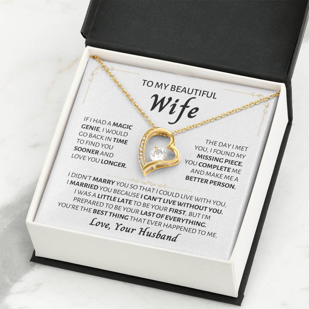 Heartfelt Gift for Wife from Husband - Romantic Jewelry for Special Occasions & Valentine’s Day - Forever Love Necklace