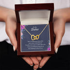 Heartfelt Sister Gift - There's no better friend than a sister - Interlocking Hearts Necklace