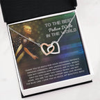 To My Beautiful Police Wife Necklace - Unforgettable Husband Gift, Emotional Jewelry for Anniversary & Valentine’s Day - Interlocking Hearts Necklace