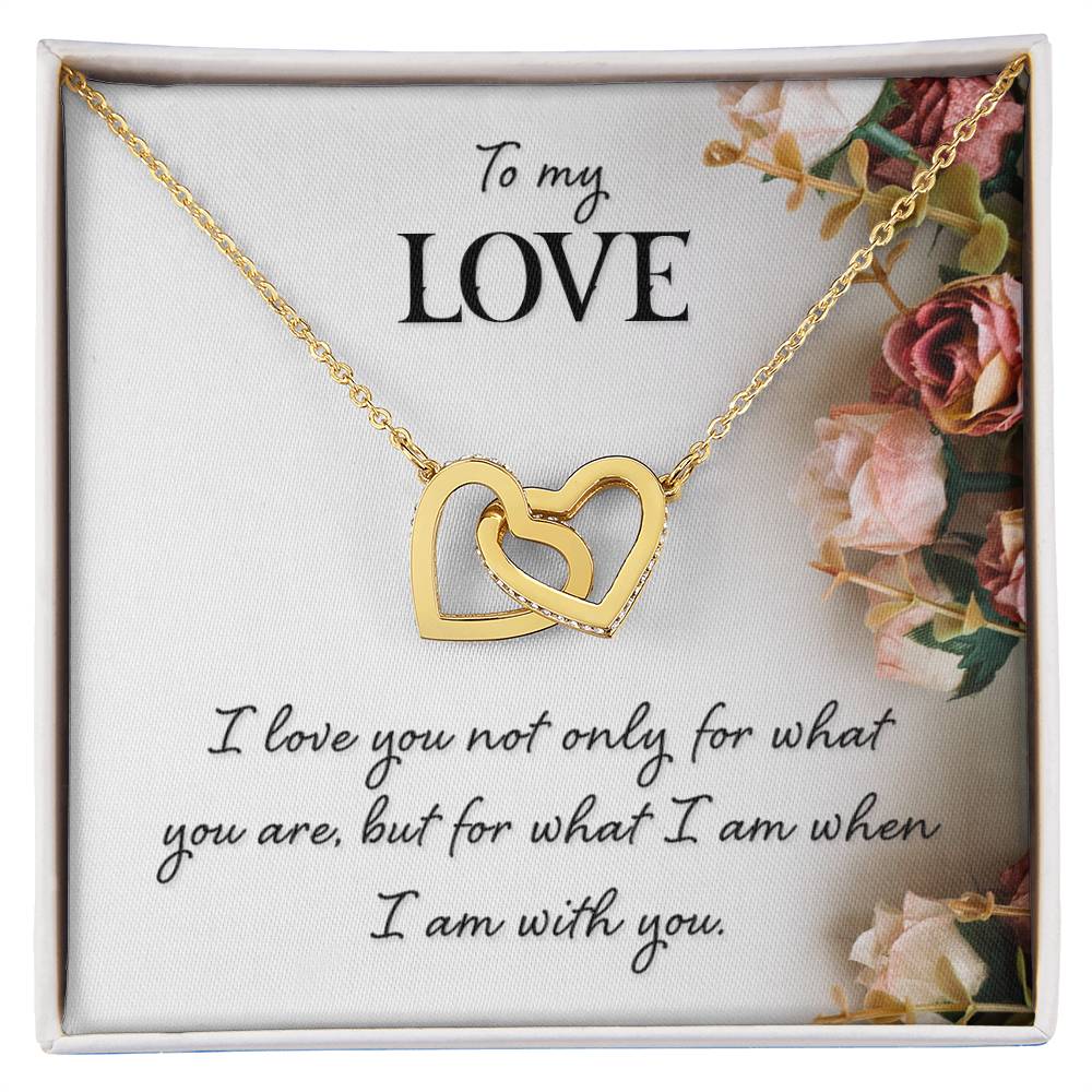 To My Love Necklace - Sweetest Gift for Wife from Husband for Valentine’s Day, Anniversary & Birthday Joy - Interlocking Hearts Necklace