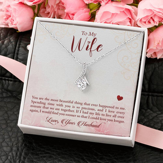 To My Wife Necklace - Meaningful Romantic Gift for Wife from Husband for Valentine’s Day & Forever Love - Alluring Beauty Necklace