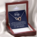 To My Wife Necklace - Meaningful Jewelry Gift from Husband for Every Special Occasion Including Valentine’s Day - Interlocking Hearts Necklace