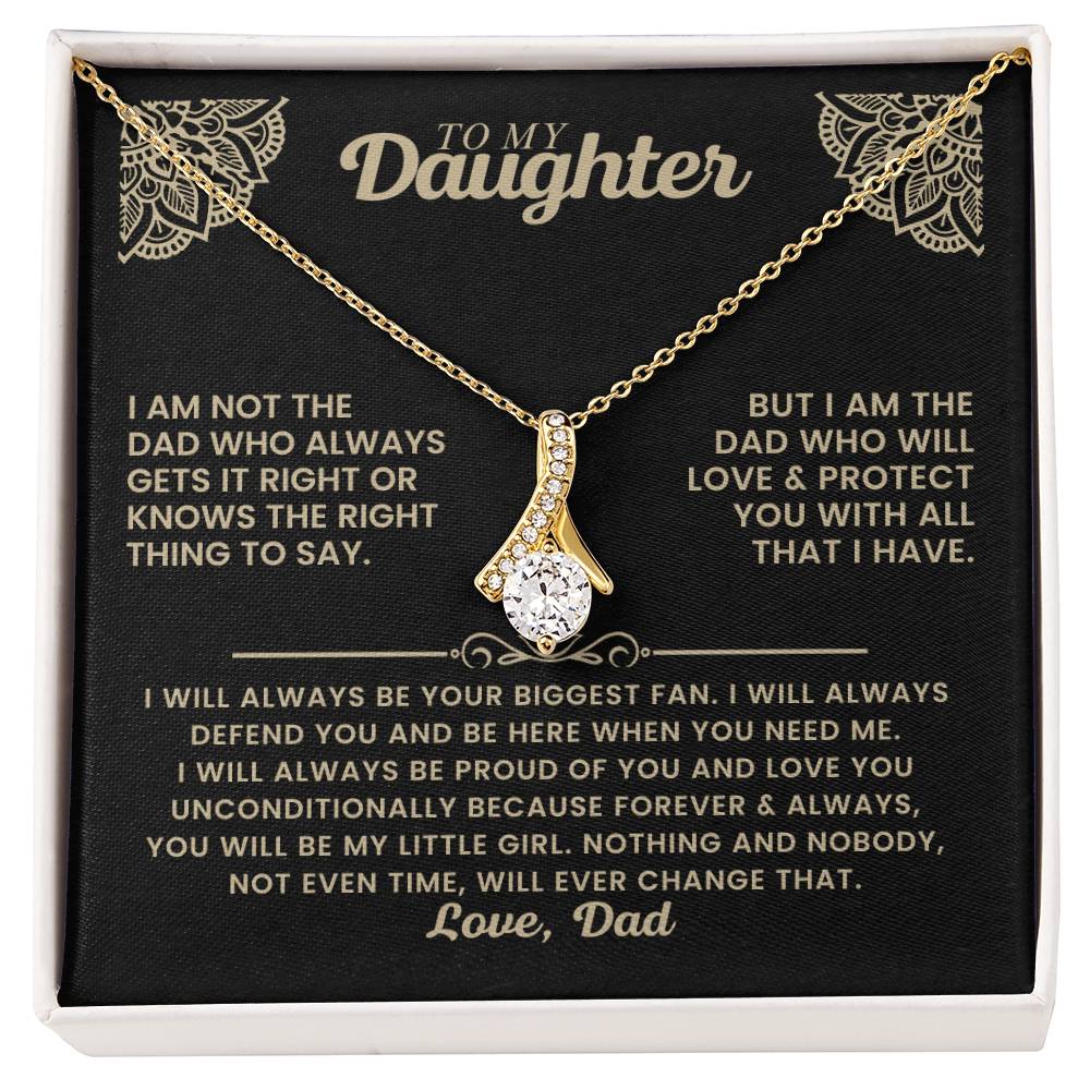 To My Daughter Necklace - I will always be your biggest fan - Gift for Daughter from Dad - Alluring Beauty Necklace