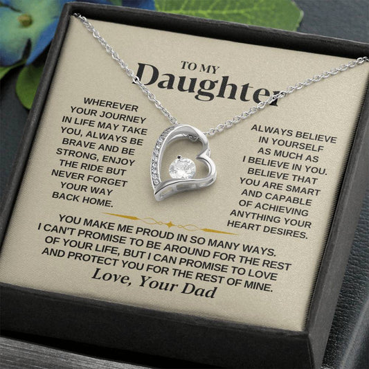 To My Daughter Necklace - You make me proud in so many ways - Daughter Present from Dad - Forever Love Necklace