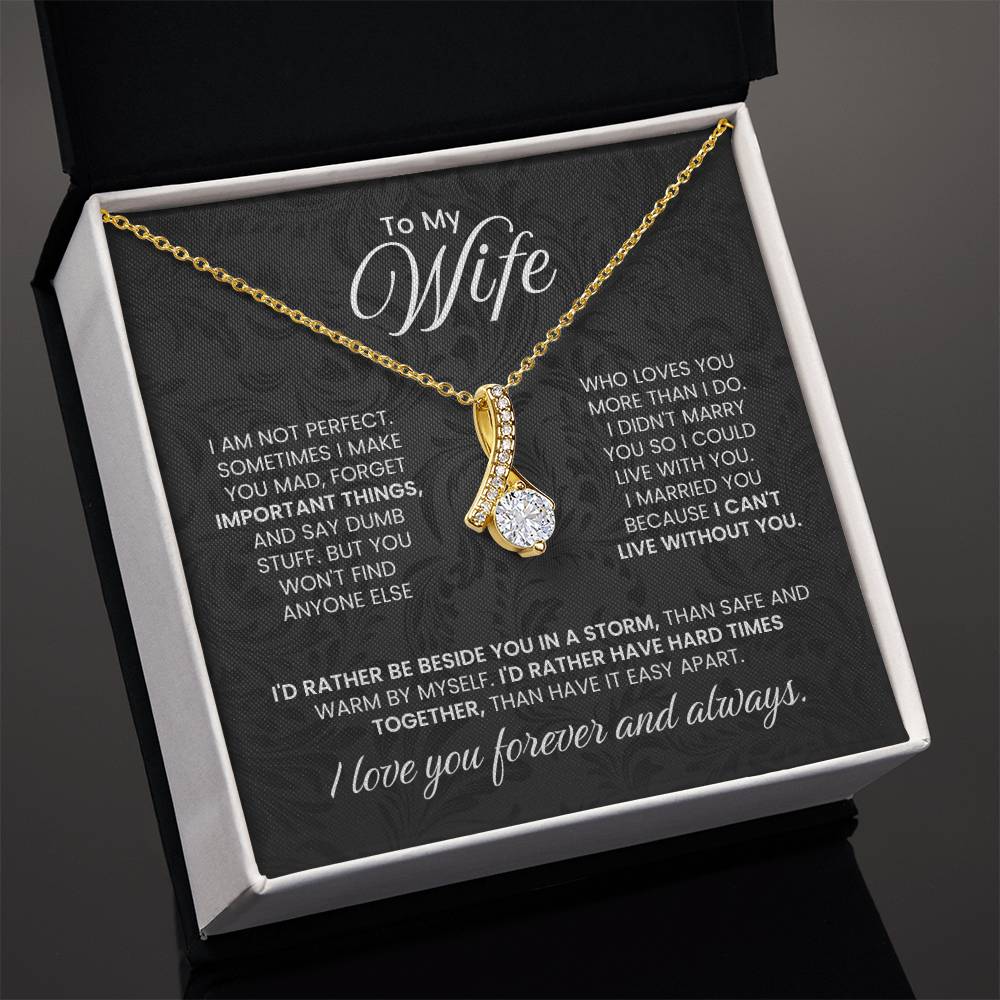 To My Wife Necklace - Emotional Love Jewelry Gift from Husband for Valentine’s Day & Birthday Happiness - Alluring Beauty Necklace