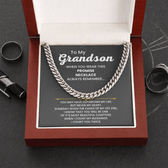 Cuban Link Necklace for Son, Fashionable Jewelry Gift for Special Milestones and Celebrations, To My Grandson