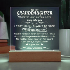 Inspiring Square Acrylic Plaque – Thoughtful Gift for Granddaughter, Square Acrylic Plaque for Granddaughter, To My Granddaughter