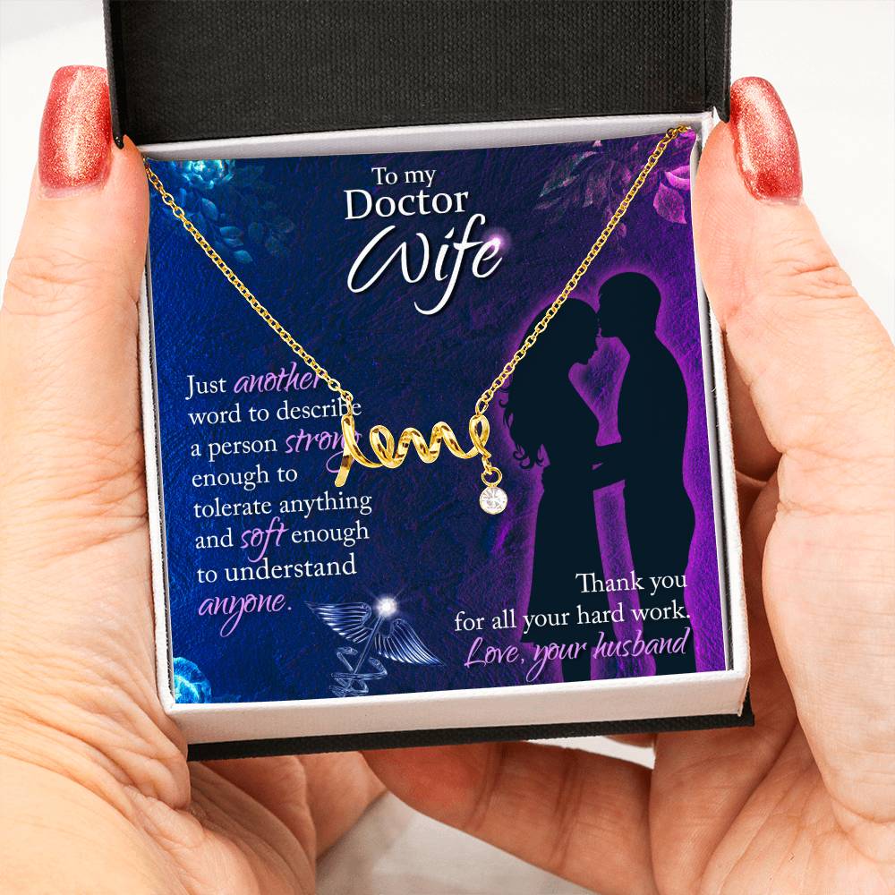 To My Doctor Wife Necklace Gift from Husband - Scripted Love Necklace