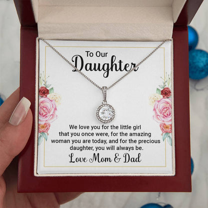 To Our Daughter Necklace – Daughter Graduation & Birthday Present from Mom and Dad – Eternal Hope Necklace