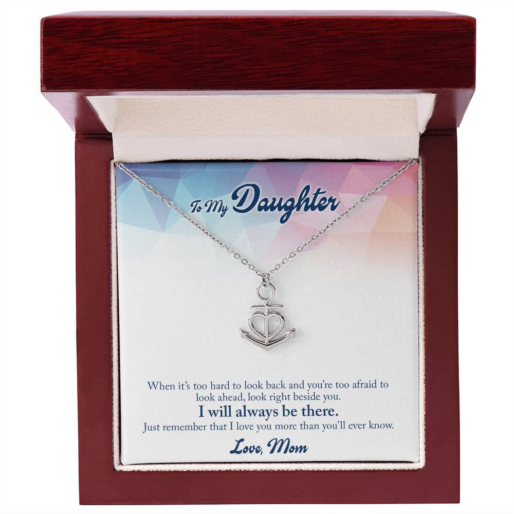 To My Daughter Necklace - Heartwarming Gift for Daughter’s Special Day from Mom - Anchor Pendant Necklace