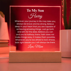 Inspirational Acrylic Plaque for Son, Meaningful Gift with Love Message, To My Son