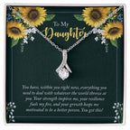 To My Daughter Necklace – Daughter Gift for Valentine’s and Graduation – Alluring Beauty Necklace