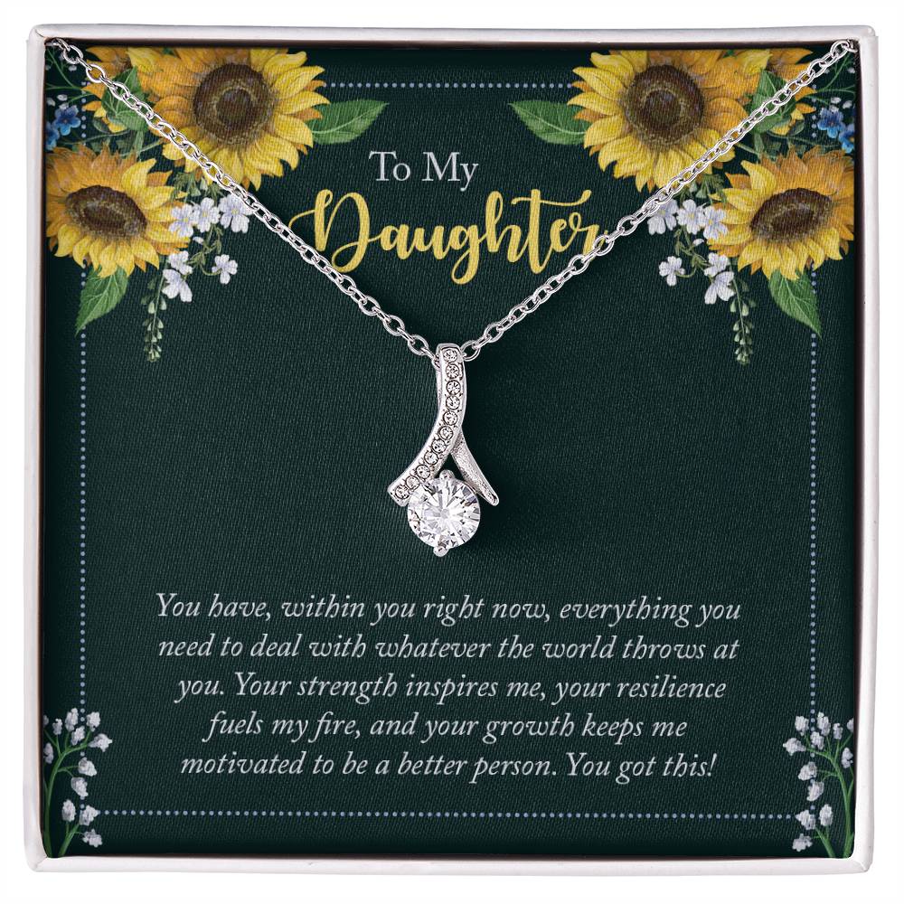 To My Daughter Necklace – Daughter Gift for Valentine’s and Graduation – Alluring Beauty Necklace