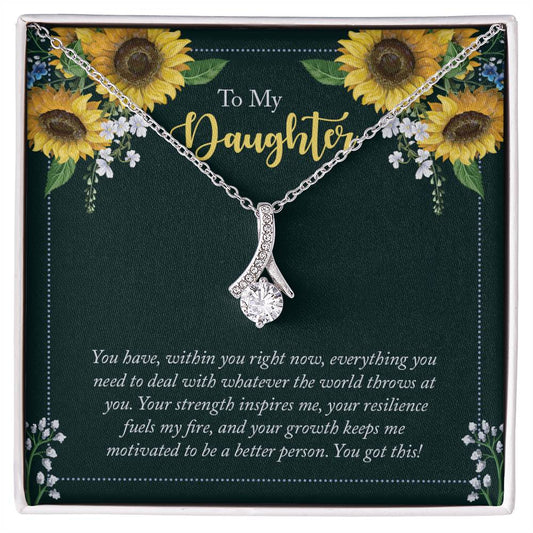 To My Daughter Necklace – Daughter Gift for Valentine’s and Graduation – Alluring Beauty Necklace