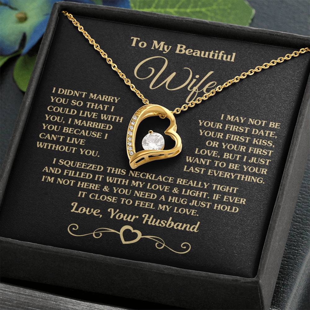 To My Wife Gift from Husband - Romantic Jewelry for Birthday & Anniversary Celebrations - Forever Love Necklace