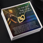 To My Beautiful Police Wife Necklace - Unforgettable Husband Gift, Emotional Jewelry for Anniversary & Valentine’s Day - Interlocking Hearts Necklace