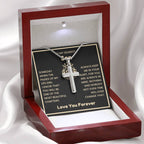 To My Dearest Son Necklace - Gift for Son - Always keep me in your heart - Artisan Cross Necklace