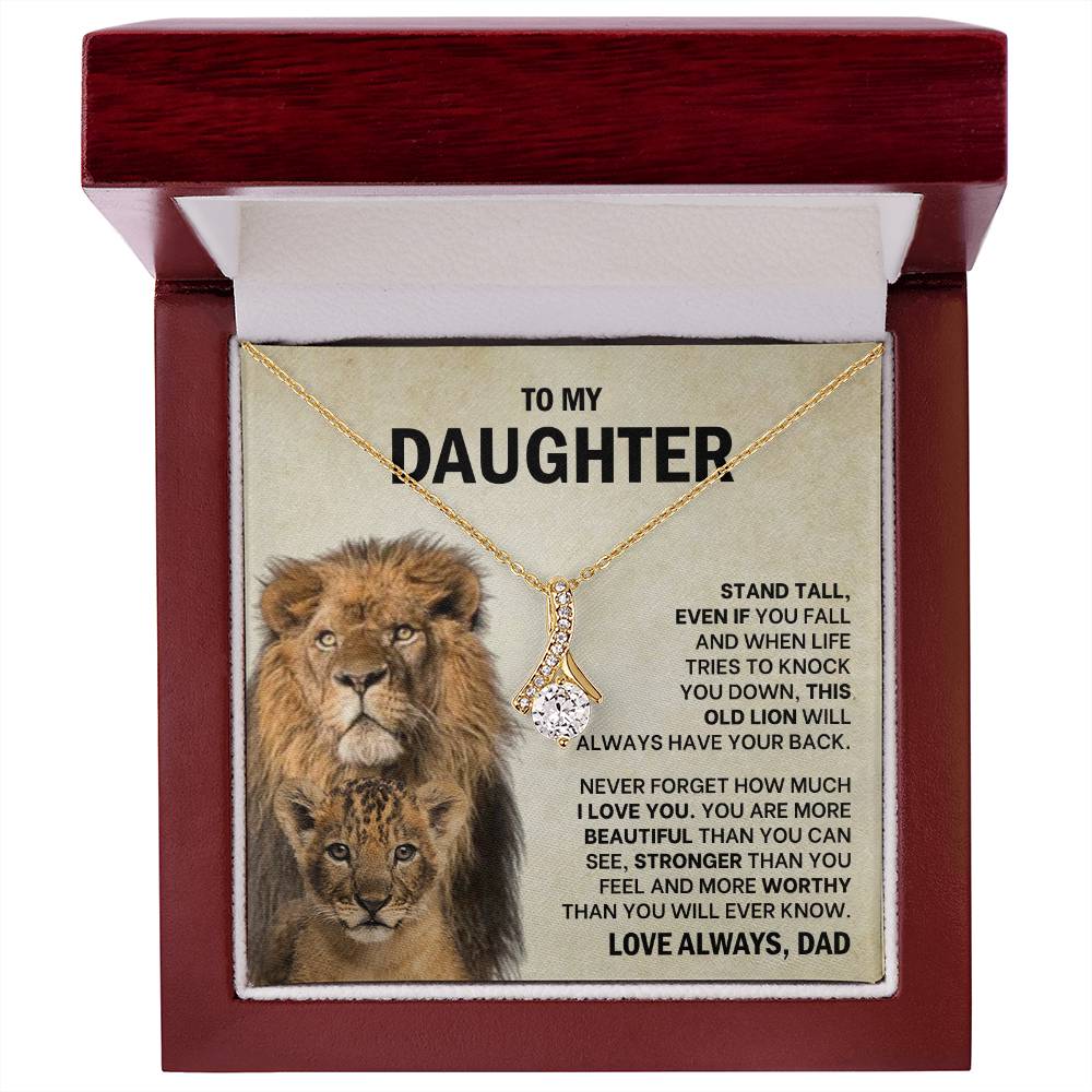 To My Daughter Necklace - Stand Tall - Dad to Daughter Gift - Alluring Beauty Necklace