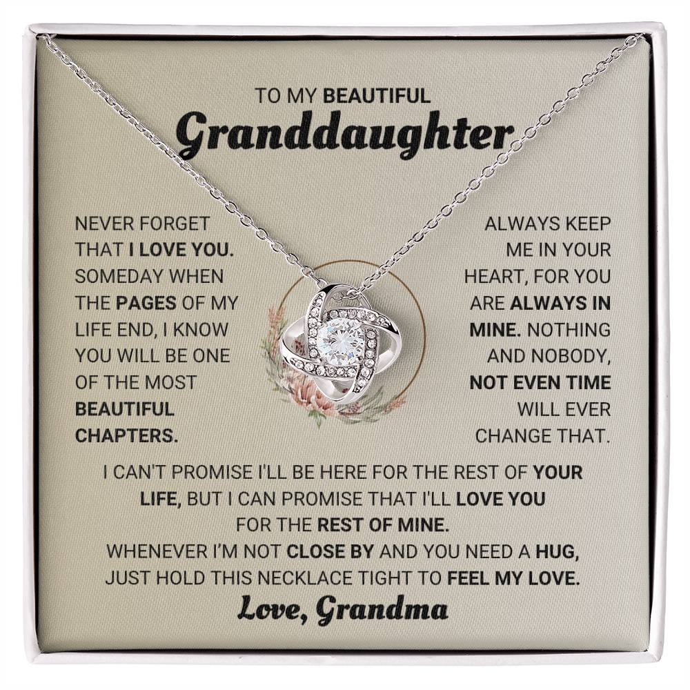 To My Granddaughter Necklace – Present from Grandma for Granddaughter – Love Knot Necklace