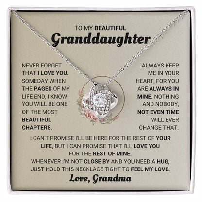 To My Granddaughter Necklace – Present from Grandma for Granddaughter – Love Knot Necklace