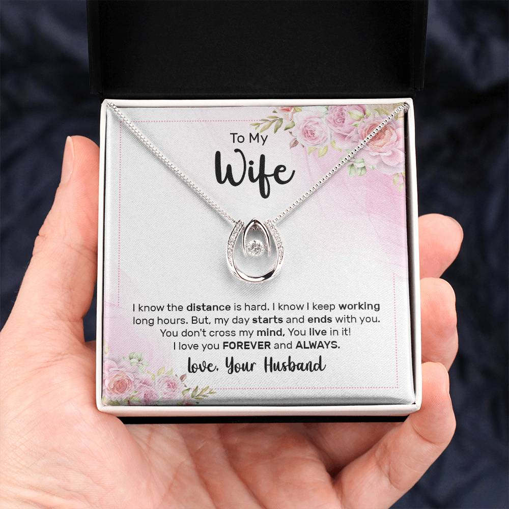 Love Gift for Wife from Husband - Sentimental Jewelry for Valentine’s Day, Anniversary, Birthday & Christmas - Lucky In Love Necklace