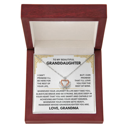 To My Granddaughter Necklace – Grandma Gift for Granddaughter Christmas Graduation – Crown Pendant Necklace