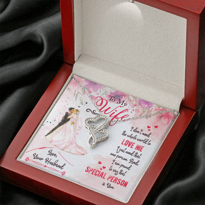 Unique Gift for Wife - Loving Jewelry from Husband for Birthday, Valentine’s Day & Holidays - Heart-to-heart Pendant Necklace