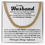Cuban Link Chain for Husband - Meeting you was fate - Birthday, Anniversary Gift from Wife