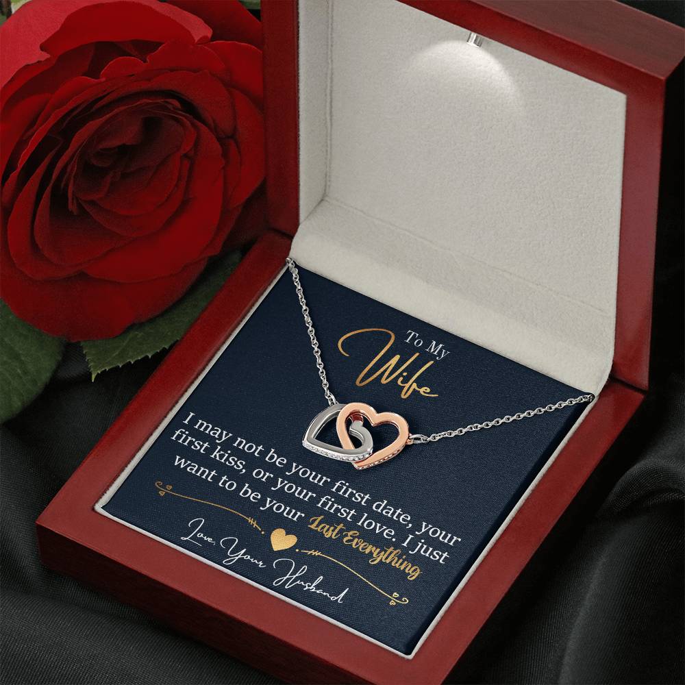 Heartfelt Wife Jewelry - Love Gift from Husband for Birthday, Anniversary & Valentine’s Day - Interlocking Hearts Necklace