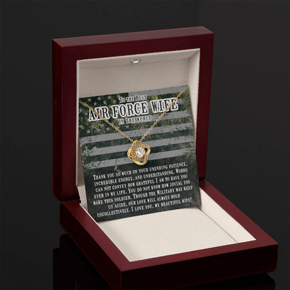 To The Best Air Force Wife In The World - Heartfelt Jewelry from Husband - Love Knot Necklace