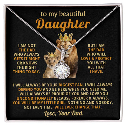 To My Beautiful Daughter Necklace – Dad to Daughter Birthday Graduation Present – Eternal Hope Necklace