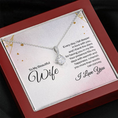 Unique Gift for Wife - Loving Jewelry from Husband for Birthday, Valentine’s Day & Holidays - Alluring Beauty Necklace