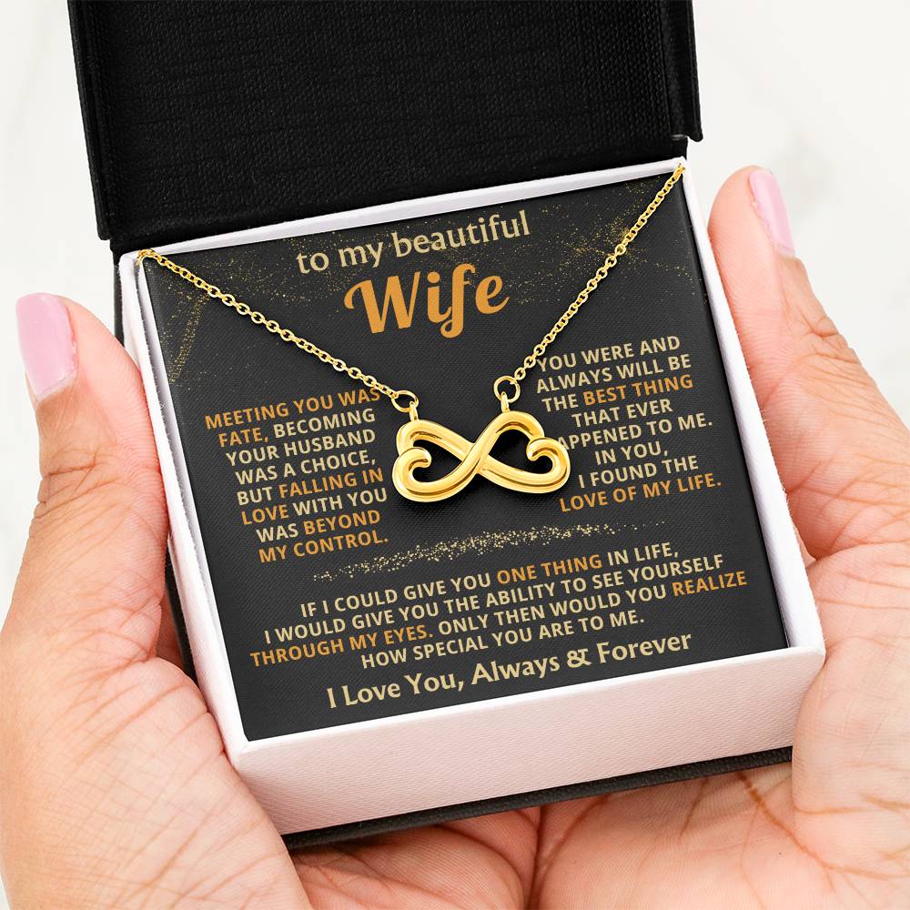 Thoughtful Gift for Wife - Emotional Jewelry from Husband for Anniversary, Birthday, Valentine’s Day & Holidays - Endless Love Necklace