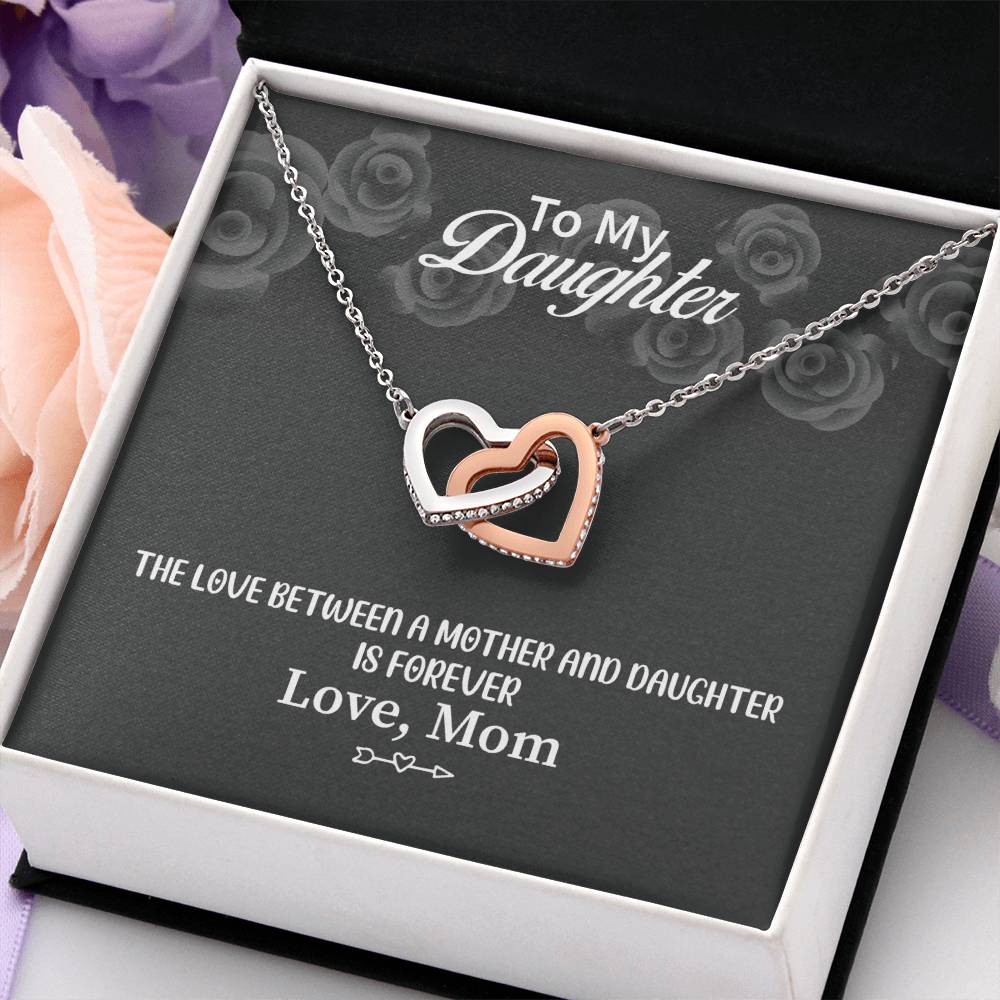 To My Daughter Necklace – Jewelry Gift for Daughter from Mother – Interlocking Hearts Necklace