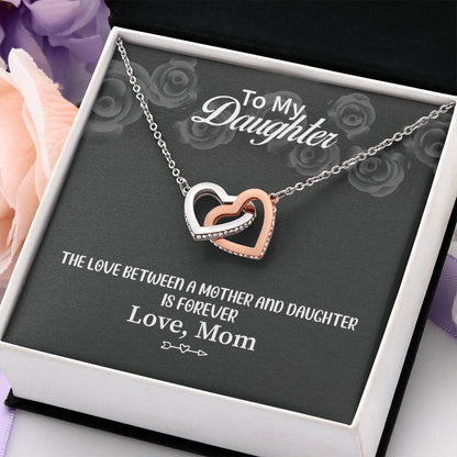 To My Daughter Necklace – Jewelry Gift for Daughter from Mother – Interlocking Hearts Necklace