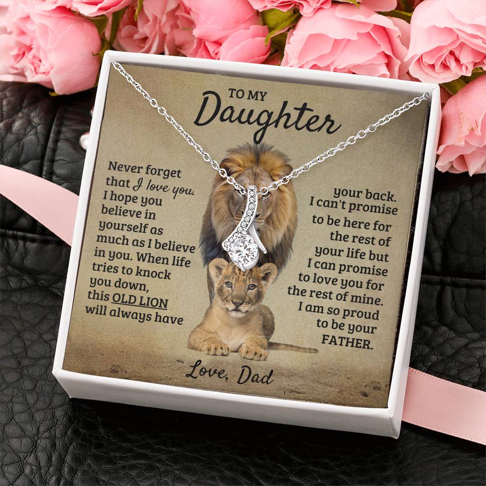 To My Daughter Necklace - I am so proud to be your father - Daughter Gift from Dad - Alluring Beauty Necklace