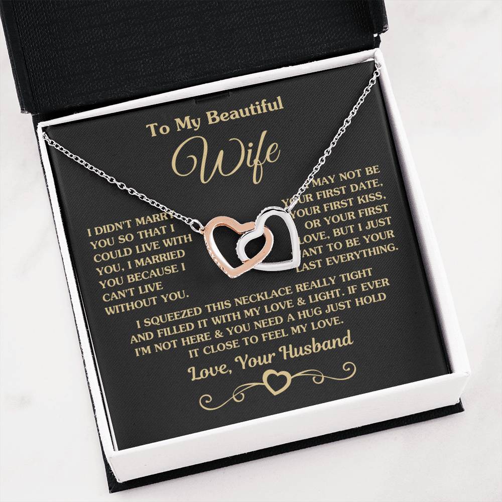 Best Romantic Gift for Wife - Jewelry from Husband - Interlocking Hearts Necklace