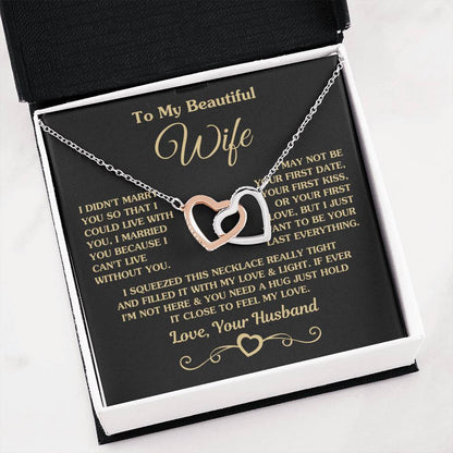 Best Romantic Gift for Wife - Jewelry from Husband - Interlocking Hearts Necklace