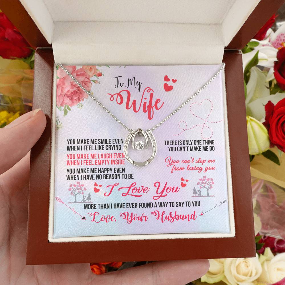 Gift for Wife from Husband - Sentimental Jewelry for Anniversary & Valentine’s Day - Lucky In Love Necklace