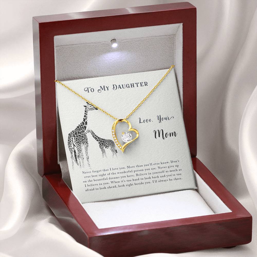 To My Daughter Necklace – Mom to Daughter Present for Graduation – Forever Love Necklace