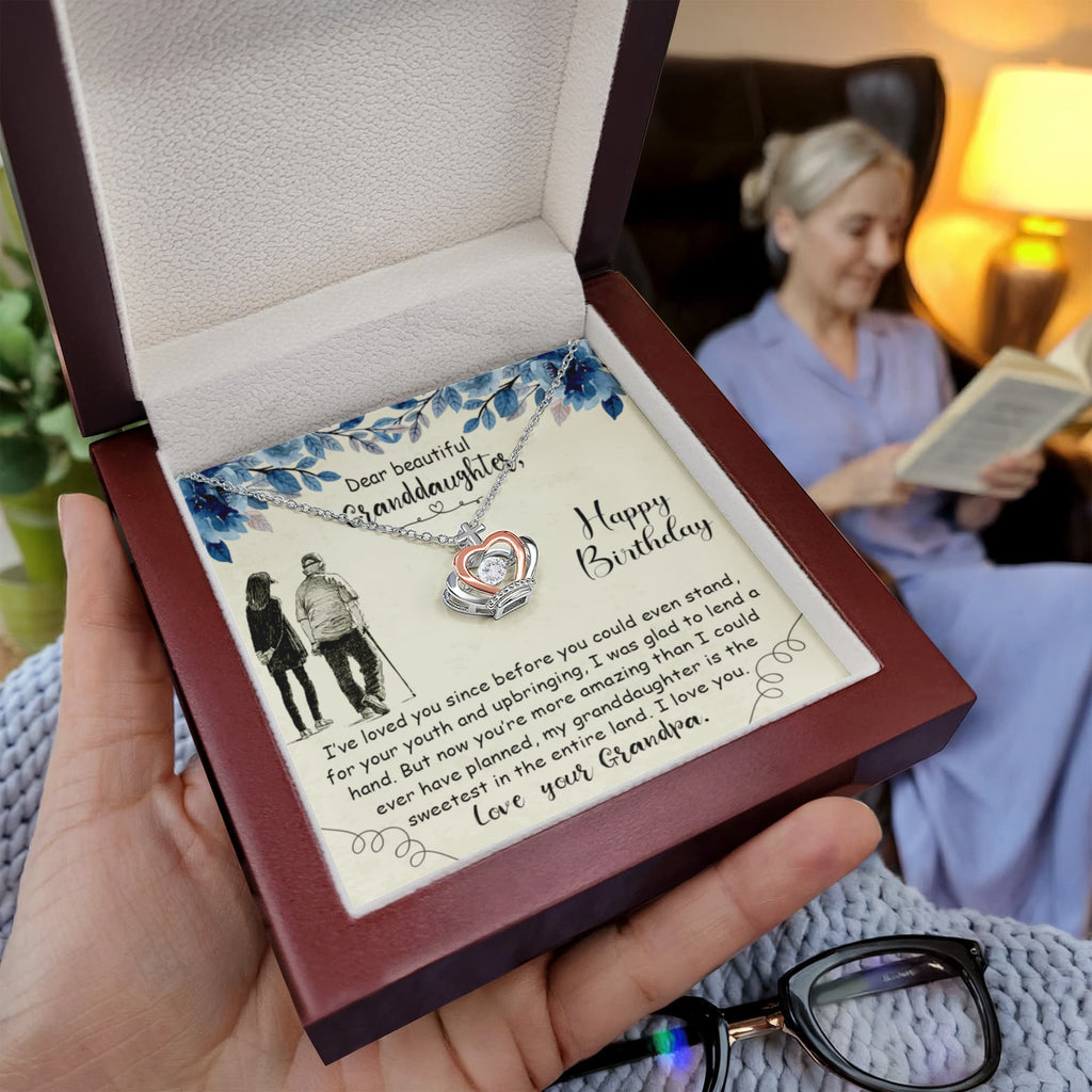 To My Granddaughter Necklace – Valentine’s Day & Graduation Gift for Granddaughter from Grandpa – Crown Pendant Necklace