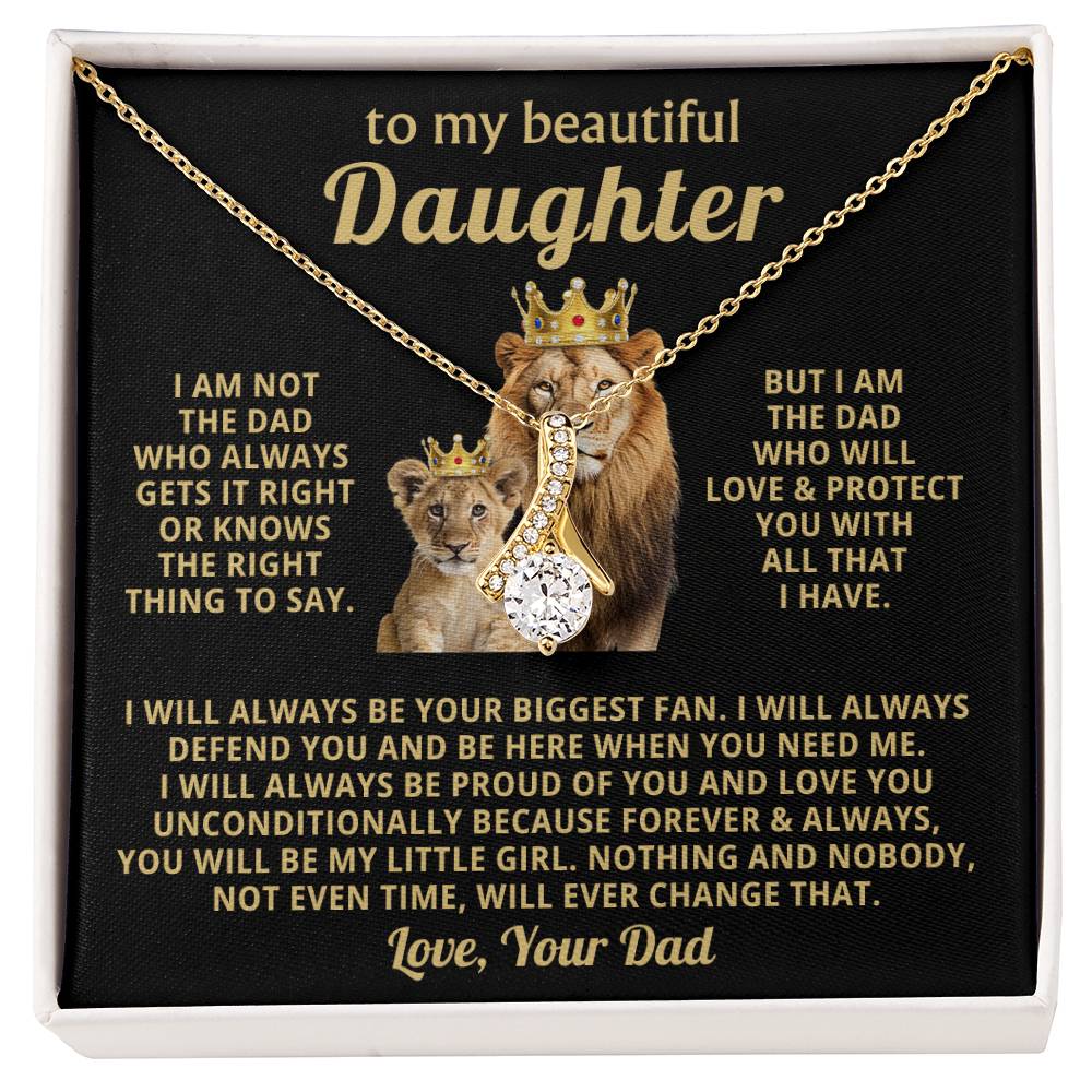 To My Daughter Necklace - Holiday Gift for Daughter from Dad - Alluring Beauty Necklace