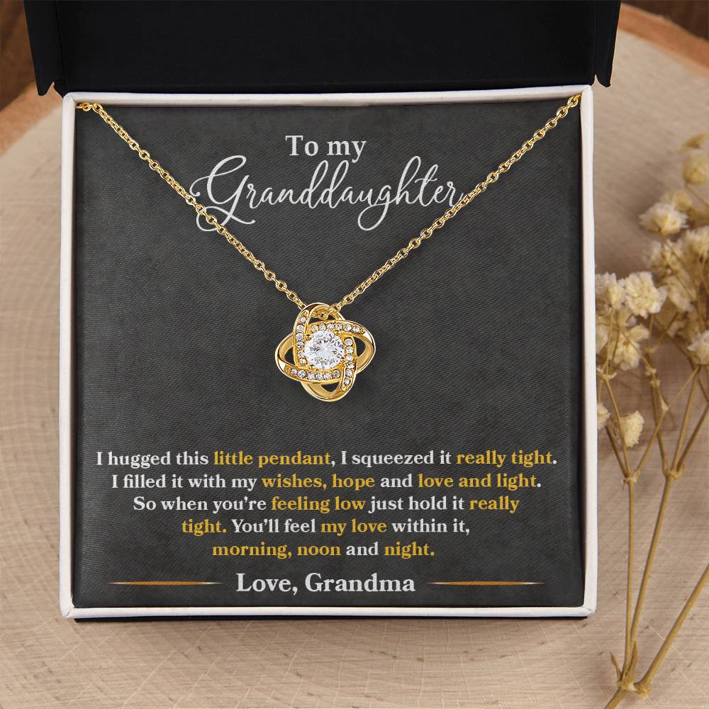 To My Granddaughter Necklace – Grandma to Granddaughter Jewelry Gift – Love Knot Necklace