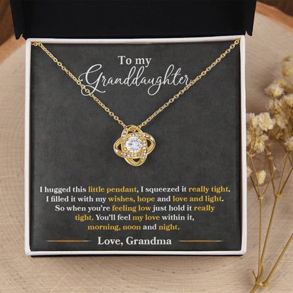 To My Granddaughter Necklace – Grandma to Granddaughter Jewelry Gift – Love Knot Necklace