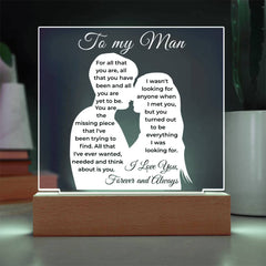 Personalized Long Distance Love Acrylic Plaque, Romantic Gift For Boyfriend, To My Man
