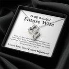 Future Wife Gift - Beautiful Necklace for Girlfriend for Birthday, Christmas & Romantic Moments - Heart-to-heart Pendant Necklace